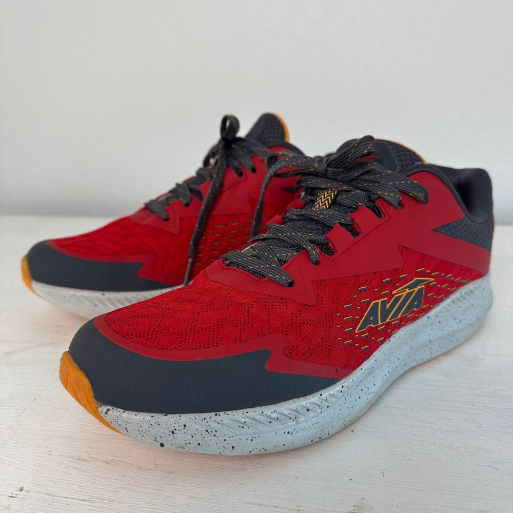 Avia Running Shoes Mens 8.5 Avi-Storm Red Black AA50081MRVO Speckled Midsole